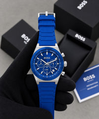 BOSS CANDOR CHRONOGRAPH EDITION, PREMIUM LUXURY QUALITY BLUE