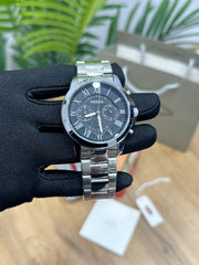 Fossil grant silver Black dial