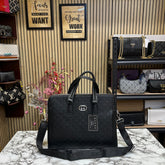 Gucci Pure Black Bind Leather Bag