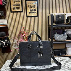 Mont Blanc Sleek Black Leather bag
