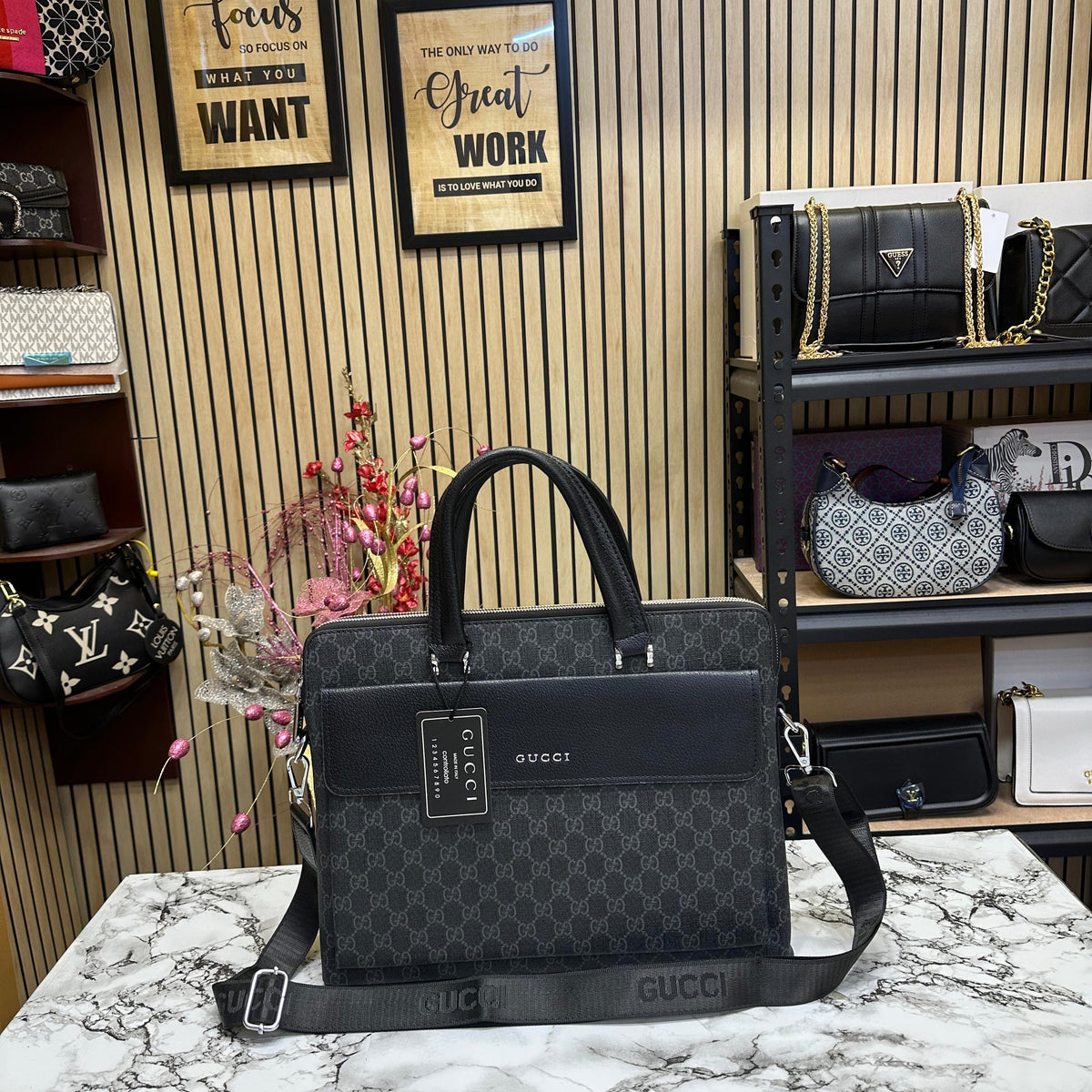 Gucci Checked Canvas  Bag