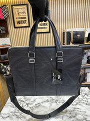 Mont Blanc Sleek Black Leather bag