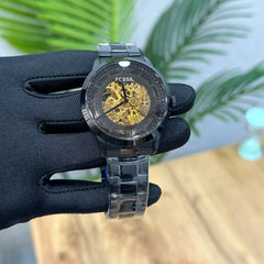 Fossil townsman All steel open heart black