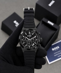 *BOSS CANDOR CHRONOGRAPH EDITION, PREMIUM LUXURY QUALITY FULLY BLACK