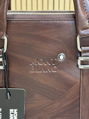 Montblanc-Inspired Brown Leather Bag