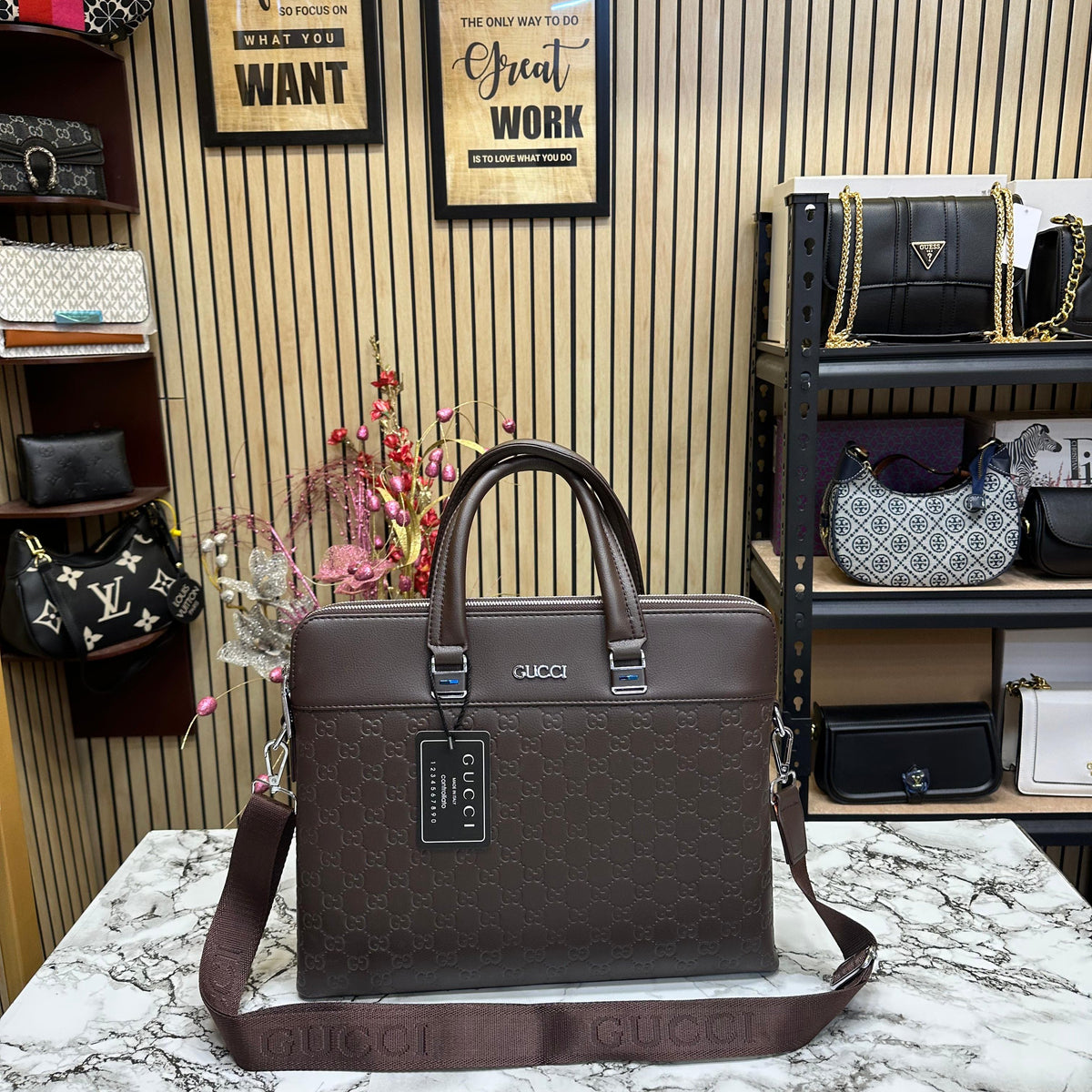 Gucci  Black Bind Leather  Bag