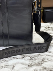 Mont Blanc Sleek Black Leather bag