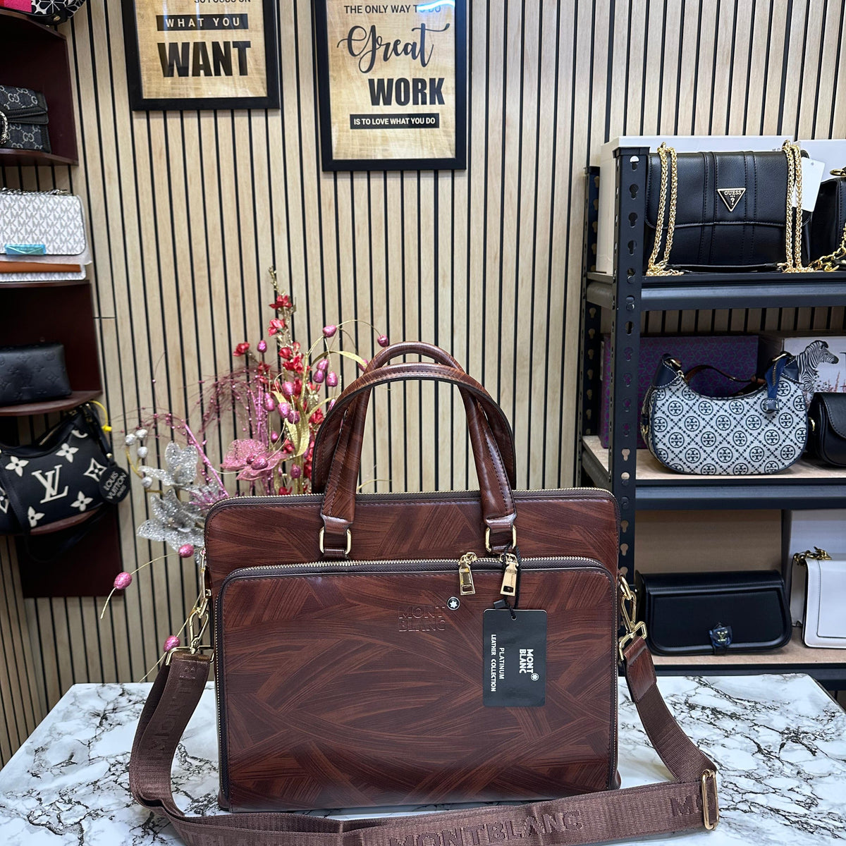 Mont Blanc Leather  Bag