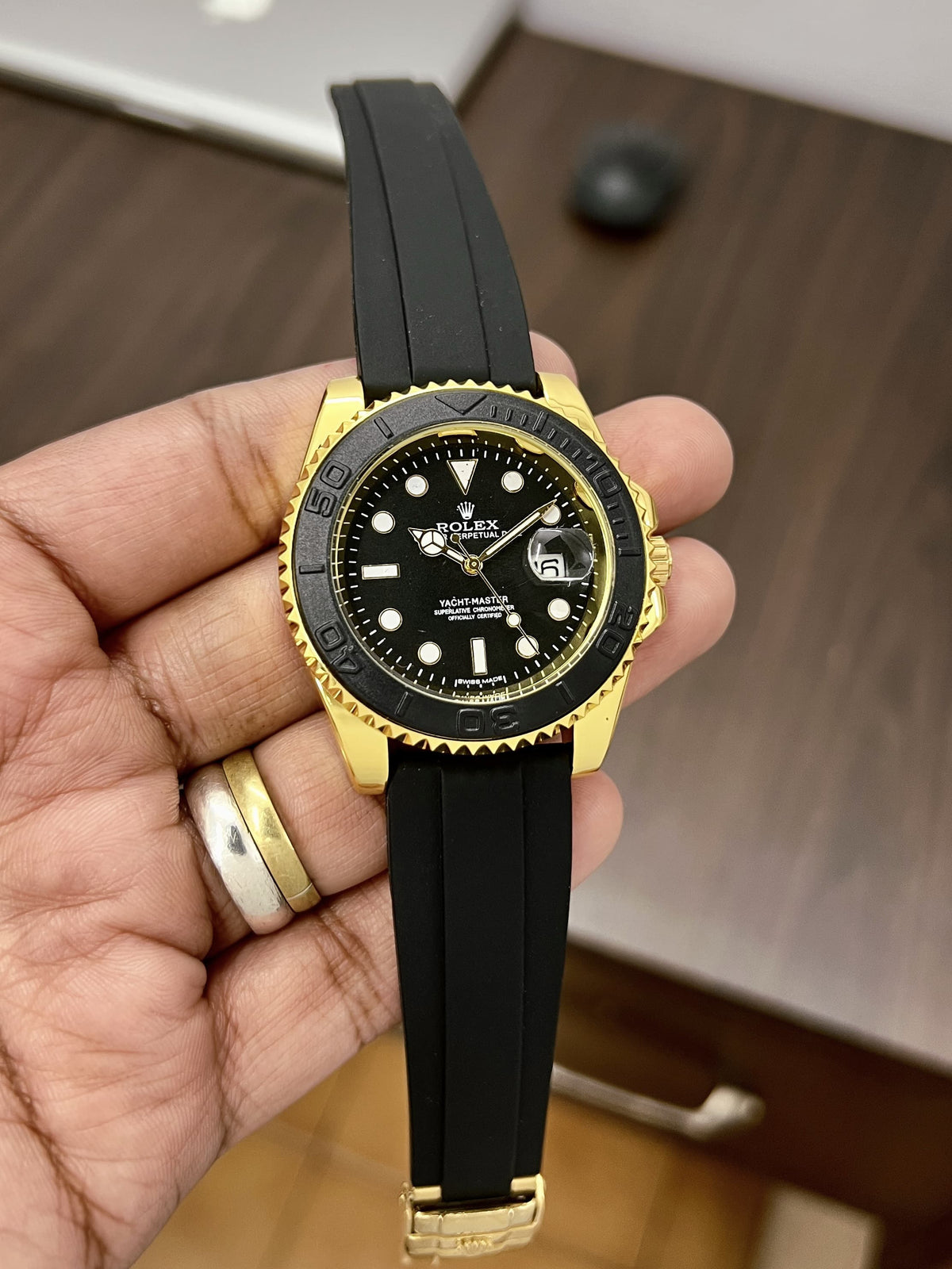 ROLEX YATCH MASTER GOLD BLACK